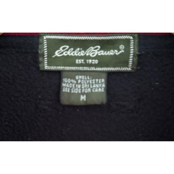 VTG Eddie Bauer Y2K Windcutter Fleece Jacket M Red Black Softshell Zip Outdoor - Picture 12 of 13
